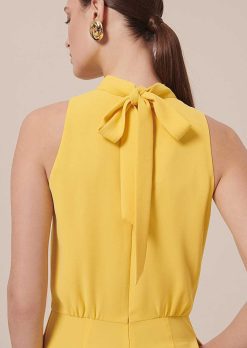 TARA JARMON Combinaison Cecile En Crepe Jaune Wholesale