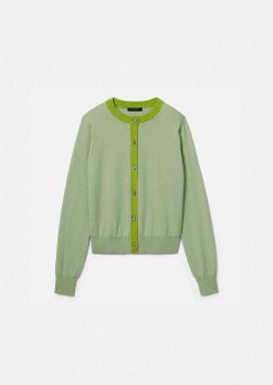 TARA JARMON Cardigan Gaelle En Coton Et Laine Vert Wholesale