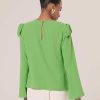 TARA JARMON Haut Crepe Vert Tournesol New