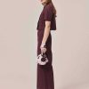 TARA JARMON Pantalon Brode Marron Paquita New