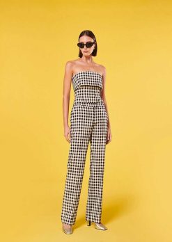 TARA JARMON Pantalon Vichy Noir Peter Online