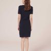 TARA JARMON Robe Rocky En Cupro Bleu Nuit New