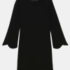 TARA JARMON Robe Noire Ruoda En Crepe New