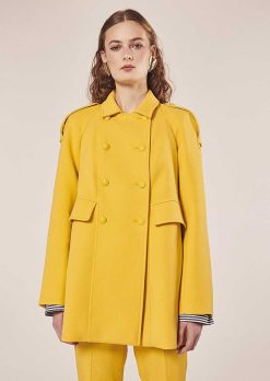 TARA JARMON Manteau Marnie En Double Coton Jaune Online