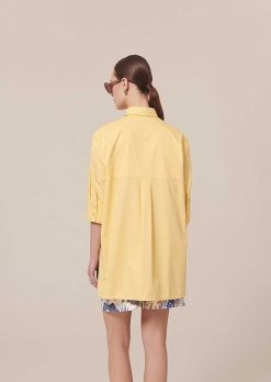 TARA JARMON Chemise En Popeline Jaune Tallulah Clearance