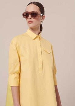 TARA JARMON Chemise En Popeline Jaune Tallulah Clearance