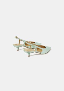 TARA JARMON Chaussures En Cuir Metallise Vert Kaia Wholesale