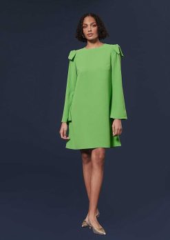 TARA JARMON Robe En Crepe Verte Renato Hot