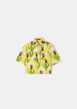 TARA JARMON Thadea Haut Imprime Fleurs Jaunes Hot