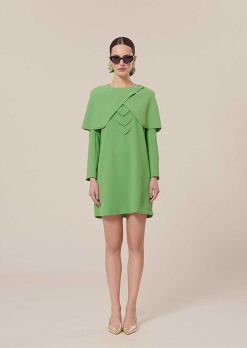 TARA JARMON Cape En Crepe Verte Valentina Clearance