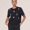 TARA JARMON T-Shirt En Jersey Bleu Nuit Tarabee Hot