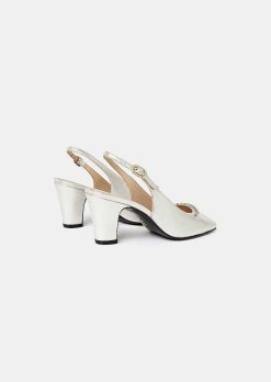 TARA JARMON Chaussures En Cuir Argentees Katrina Online