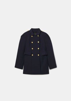 TARA JARMON Manteau Marnie En Double Coton Bleu Nuit Best