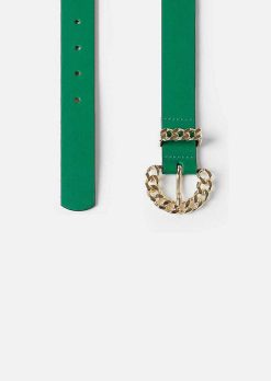 TARA JARMON Ceinture En Cuir Vert Bella Clearance