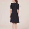 TARA JARMON Robe Roucoule En Crepe Bleu Nuit Clearance