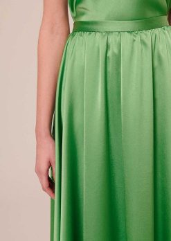 TARA JARMON Jupe En Satin Vert Joya Best