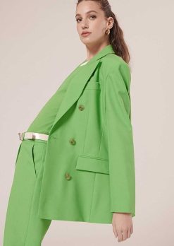 TARA JARMON Veste De Costume En Laine Froide Vert Viola New