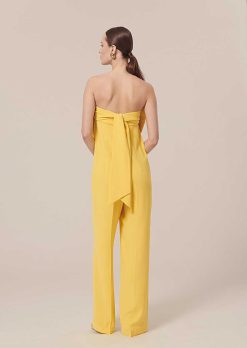 TARA JARMON Combinaison Coeur Jaune En Crepe New