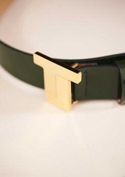 TARA JARMON Ceinture En Cuir Vert 8 Bis Hot