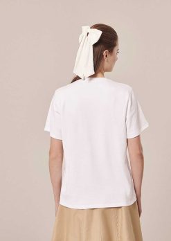 TARA JARMON T-Shirt En Jersey Blanc Taraflowers Clearance