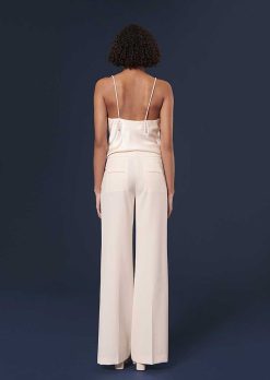 TARA JARMON Pantalon En Laine Froide Ecru Primavera Hot