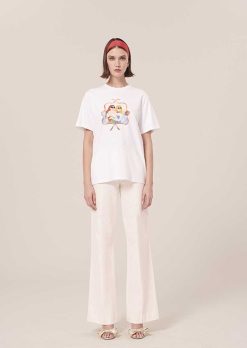 TARA JARMON T-Shirt Taradolls Blanc En Double Jersey New