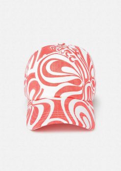 TARA JARMON Casquette Carole Ecru Avec Corail Design Graphique Wholesale