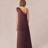 TARA JARMON Robe En Satin Fluide Marron Rekia Clearance