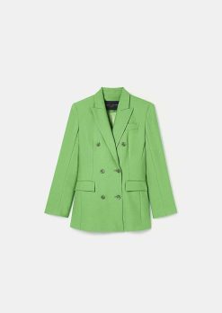 TARA JARMON Veste De Costume En Laine Froide Vert Viola New