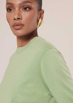 TARA JARMON Pull Paoline En Coton Et Laine Vert New