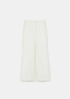 TARA JARMON Pantalon En Laine Froide Ecru Primavera Hot