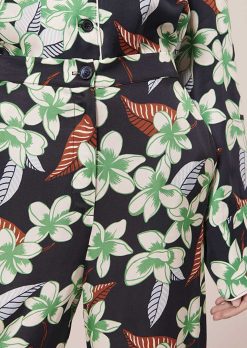 TARA JARMON Porticcio Pantalon Imprime Fleurs Bleu Nuit Wholesale