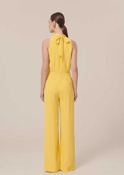 TARA JARMON Combinaison Cecile En Crepe Jaune Wholesale