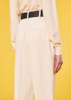 TARA JARMON Pantalon En Crepe Ecru Paga Online