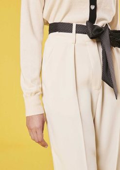TARA JARMON Pantalon En Crepe Ecru Paga Online