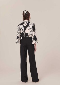 TARA JARMON Pantalon En Laine Froide Noir Primavera Wholesale