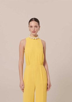 TARA JARMON Combinaison Cecile En Crepe Jaune Wholesale