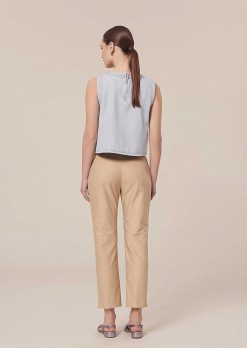 TARA JARMON Pantalon En Coton Beige Pablo Wholesale