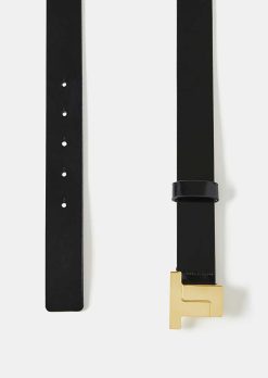 TARA JARMON Ceinture 8 Bis En Cuir Noir Hot