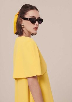 TARA JARMON Cape En Crepe Jaune Valentina Online