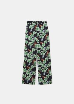 TARA JARMON Porticcio Pantalon Imprime Fleurs Bleu Nuit Wholesale