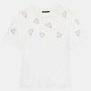 TARA JARMON T-Shirt Taralove Blanc En Coton Brode Wholesale