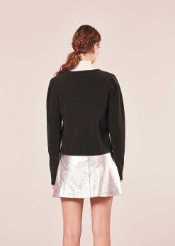 TARA JARMON Cardigan Glenn En Coton Irise Noir Best