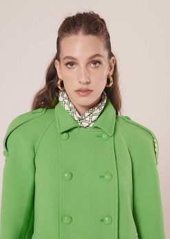 TARA JARMON Manteau Marnie En Double Coton Vert Hot