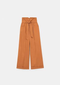 TARA JARMON Pantalon En Popeline Marron Pyla Wholesale