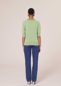 TARA JARMON Pull Vert Pastel En Coton Et Laine New