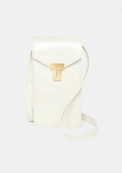 TARA JARMON Pochette 8 Bis En Cuir Ecru Clearance