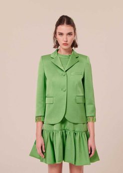 TARA JARMON Veste En Satin Vert Valensole Best