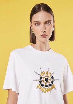 TARA JARMON T-Shirt En Coton Blanc Tarasun New