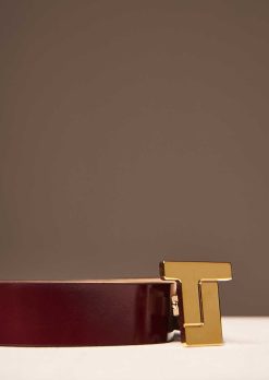 TARA JARMON Ceinture 8 Bis En Cuir Bordeaux Online